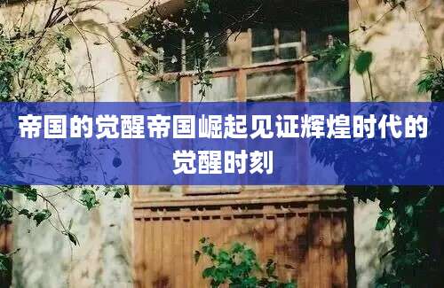 帝国的觉醒帝国崛起见证辉煌时代的觉醒时刻