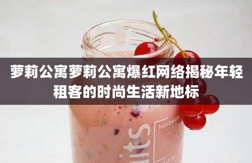 萝莉公寓萝莉公寓爆红网络揭秘年轻租客的时尚生活新地标