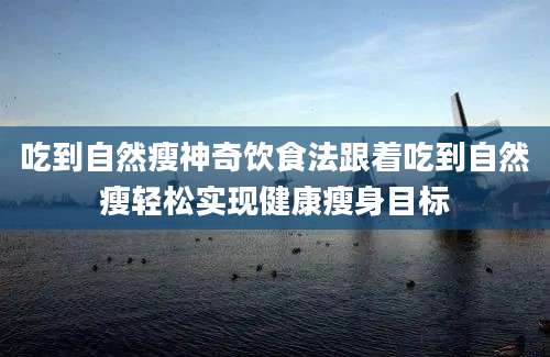 吃到自然瘦神奇饮食法跟着吃到自然瘦轻松实现健康瘦身目标