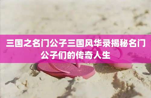 三国之名门公子三国风华录揭秘名门公子们的传奇人生