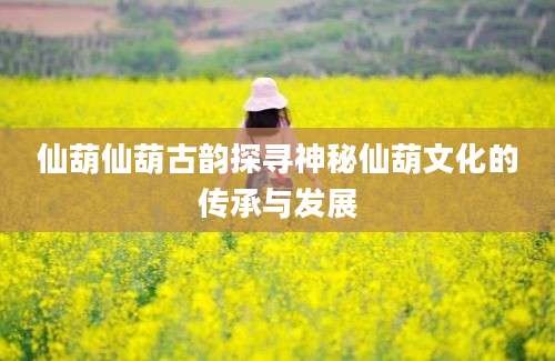 仙葫仙葫古韵探寻神秘仙葫文化的传承与发展