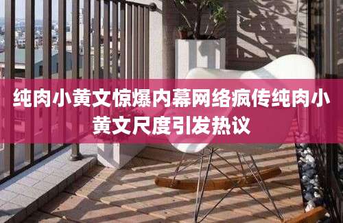 纯肉小黄文惊爆内幕网络疯传纯肉小黄文尺度引发热议