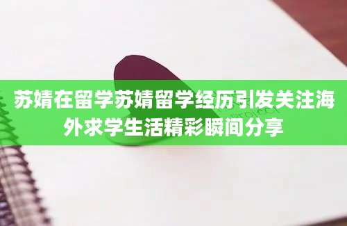 苏婧在留学苏婧留学经历引发关注海外求学生活精彩瞬间分享
