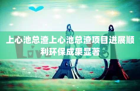 上心池总渣上心池总渣项目进展顺利环保成果显著