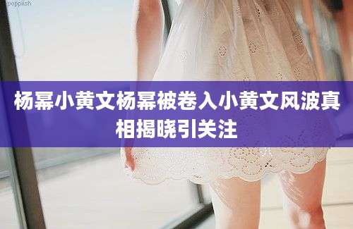 杨幂小黄文杨幂被卷入小黄文风波真相揭晓引关注