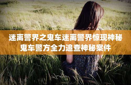 迷离警界之鬼车迷离警界惊现神秘鬼车警方全力追查神秘案件