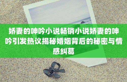 娇妻的呻吟小说畅销小说娇妻的呻吟引发热议揭秘婚姻背后的秘密与情感纠葛