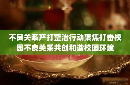 不良关系严打整治行动聚焦打击校园不良关系共创和谐校园环境
