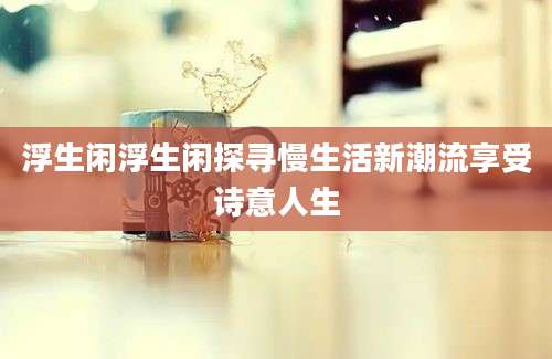 浮生闲浮生闲探寻慢生活新潮流享受诗意人生