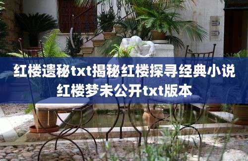 红楼遗秘txt揭秘红楼探寻经典小说红楼梦未公开txt版本
