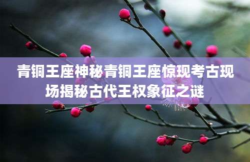 青铜王座神秘青铜王座惊现考古现场揭秘古代王权象征之谜