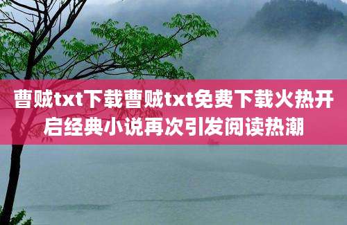 曹贼txt下载曹贼txt免费下载火热开启经典小说再次引发阅读热潮