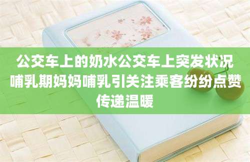 公交车上的奶水公交车上突发状况哺乳期妈妈哺乳引关注乘客纷纷点赞传递温暖
