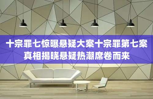 十宗罪七惊曝悬疑大案十宗罪第七案真相揭晓悬疑热潮席卷而来