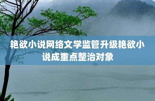 艳欲小说网络文学监管升级艳欲小说成重点整治对象