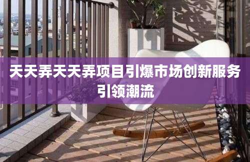 天天弄天天弄项目引爆市场创新服务引领潮流
