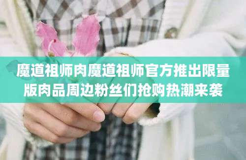 魔道祖师肉魔道祖师官方推出限量版肉品周边粉丝们抢购热潮来袭