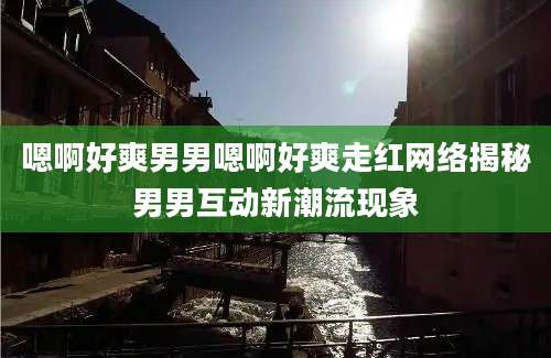 嗯啊好爽男男嗯啊好爽走红网络揭秘男男互动新潮流现象