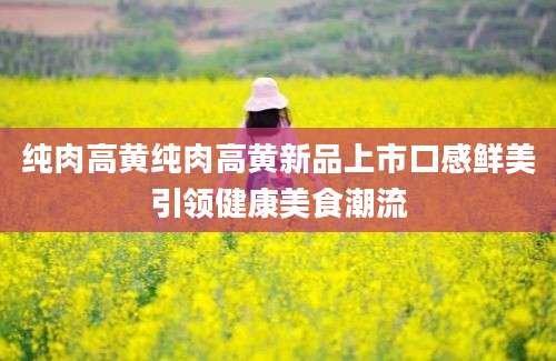 纯肉高黄纯肉高黄新品上市口感鲜美引领健康美食潮流