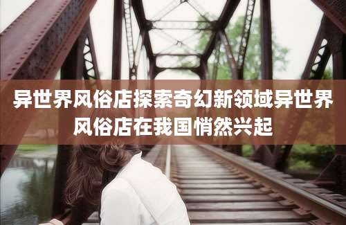 异世界风俗店探索奇幻新领域异世界风俗店在我国悄然兴起