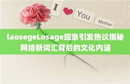 laosegeLosage现象引发热议揭秘网络新词汇背后的文化内涵