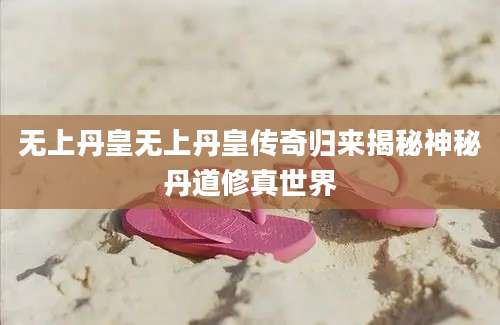 无上丹皇无上丹皇传奇归来揭秘神秘丹道修真世界