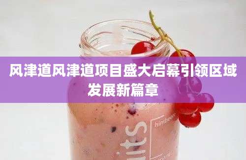 风津道风津道项目盛大启幕引领区域发展新篇章