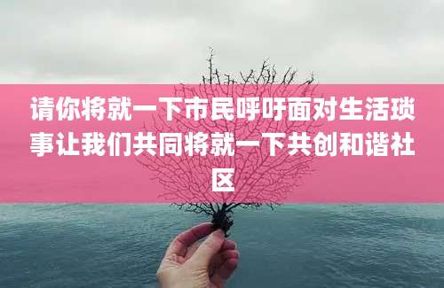 请你将就一下市民呼吁面对生活琐事让我们共同将就一下共创和谐社区