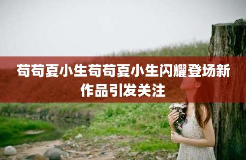 苟苟夏小生苟苟夏小生闪耀登场新作品引发关注
