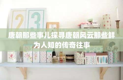唐朝那些事儿探寻唐朝风云那些鲜为人知的传奇往事