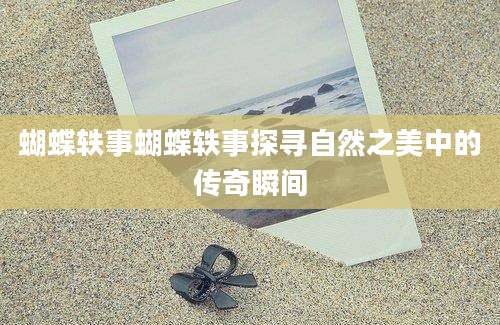 蝴蝶轶事蝴蝶轶事探寻自然之美中的传奇瞬间