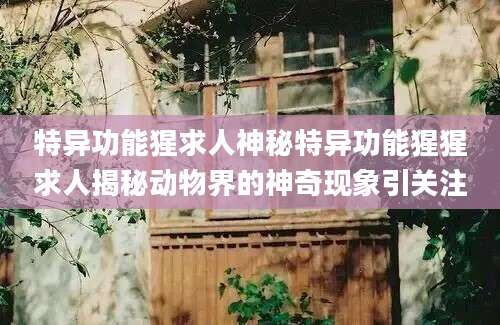 特异功能猩求人神秘特异功能猩猩求人揭秘动物界的神奇现象引关注