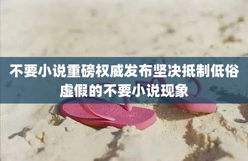 不要小说重磅权威发布坚决抵制低俗虚假的不要小说现象