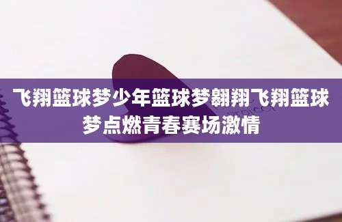 飞翔篮球梦少年篮球梦翱翔飞翔篮球梦点燃青春赛场激情