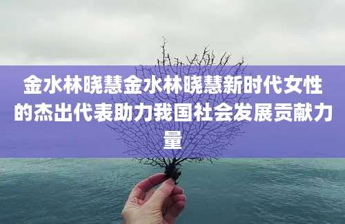 金水林晓慧金水林晓慧新时代女性的杰出代表助力我国社会发展贡献力量