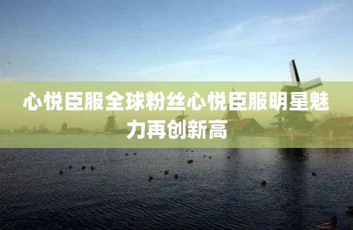 心悦臣服全球粉丝心悦臣服明星魅力再创新高