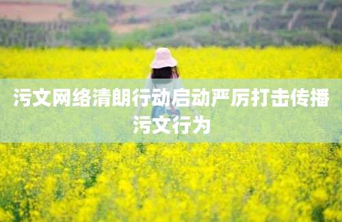 污文网络清朗行动启动严厉打击传播污文行为