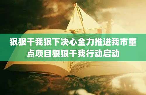 狠狠干我狠下决心全力推进我市重点项目狠狠干我行动启动