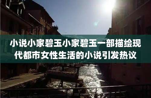 小说小家碧玉小家碧玉一部描绘现代都市女性生活的小说引发热议