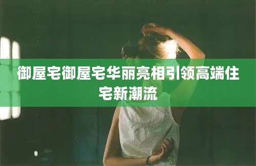 御屋宅御屋宅华丽亮相引领高端住宅新潮流