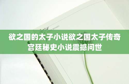 欲之国的太子小说欲之国太子传奇宫廷秘史小说震撼问世