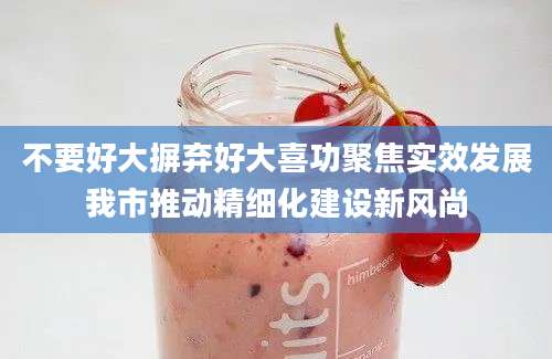 不要好大摒弃好大喜功聚焦实效发展我市推动精细化建设新风尚