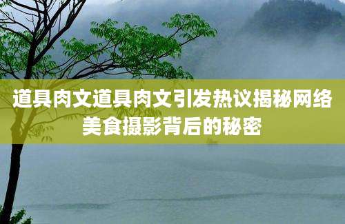 道具肉文道具肉文引发热议揭秘网络美食摄影背后的秘密