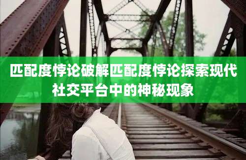 匹配度悖论破解匹配度悖论探索现代社交平台中的神秘现象
