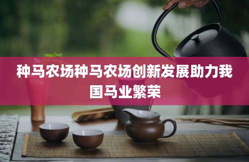 种马农场种马农场创新发展助力我国马业繁荣
