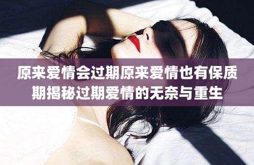 原来爱情会过期原来爱情也有保质期揭秘过期爱情的无奈与重生
