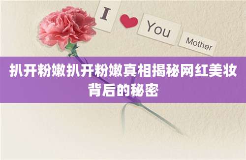 扒开粉嫩扒开粉嫩真相揭秘网红美妆背后的秘密