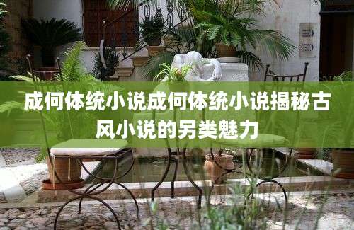 成何体统小说成何体统小说揭秘古风小说的另类魅力