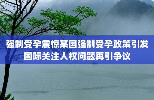 强制受孕震惊某国强制受孕政策引发国际关注人权问题再引争议