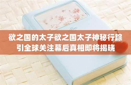 欲之国的太子欲之国太子神秘行踪引全球关注幕后真相即将揭晓